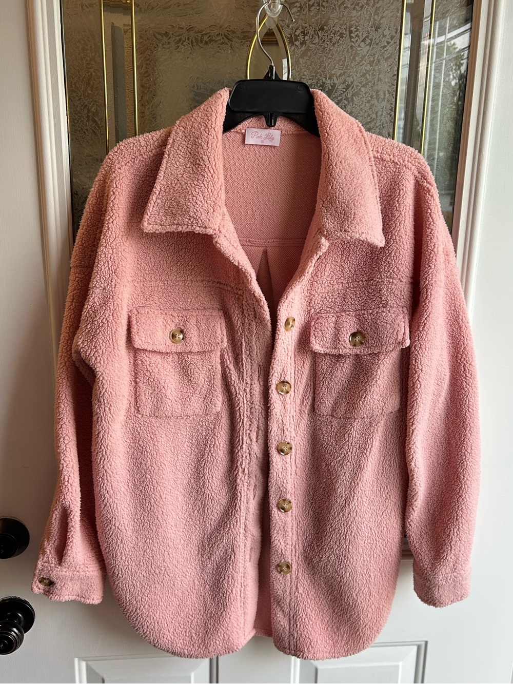 Pink Lily Sherpa Jacket - Pink